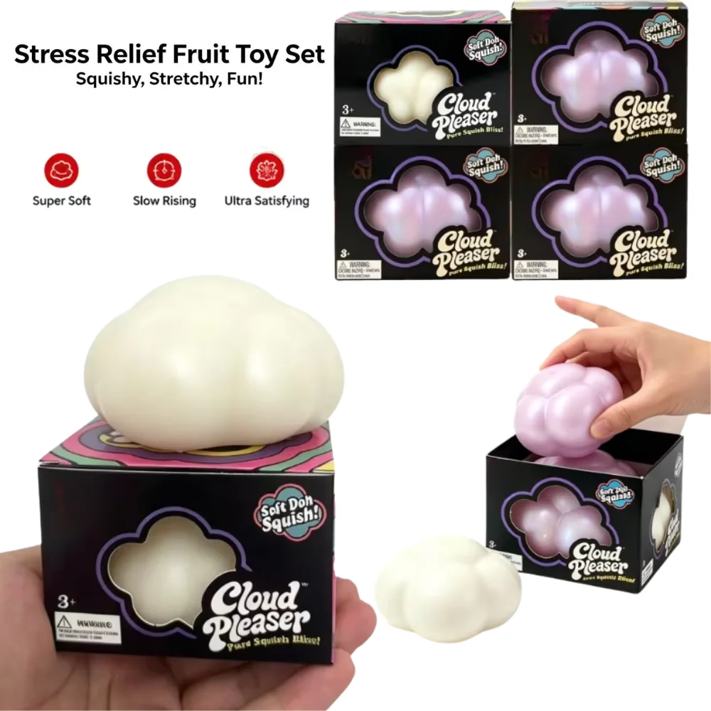 Schylling Cloud Pleaser NeeDoh Gumdrop Weiches Sensorisches Fidget-Spielzeug Stressabbau-Quetschball Überraschungsbox