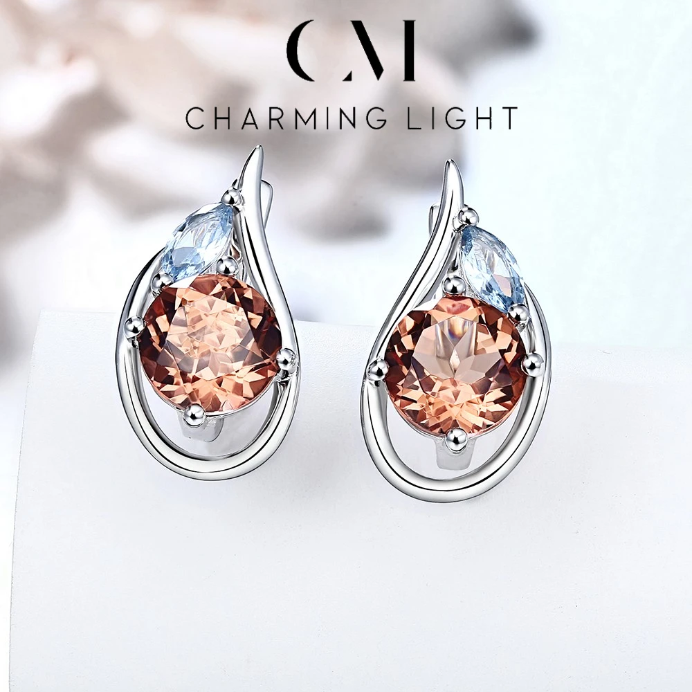 

CHARMING Fashion Jewelry 4.6 Carats Zultanite Created Diaspore Stud Earring Silver 925 for Women Classic Fine Jewelry Wholesale