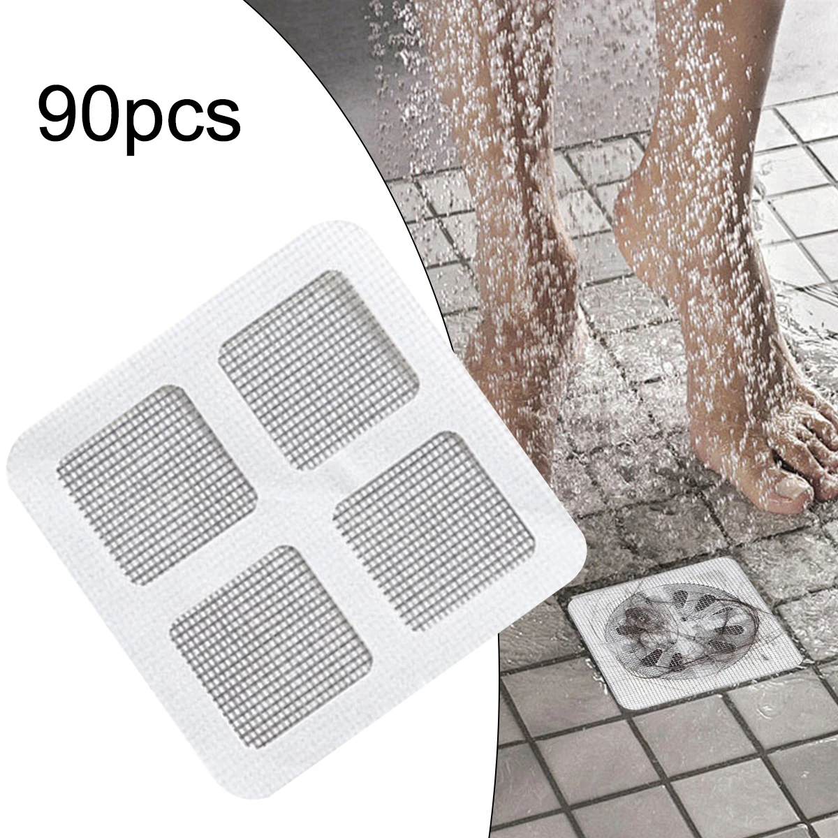 

90Pcs Disposable Hair Drain Catcher Mesh Anti-blocking Filter Drains Sticker Shower Cover Kitchen Bathroom Sink Strainer Stopper