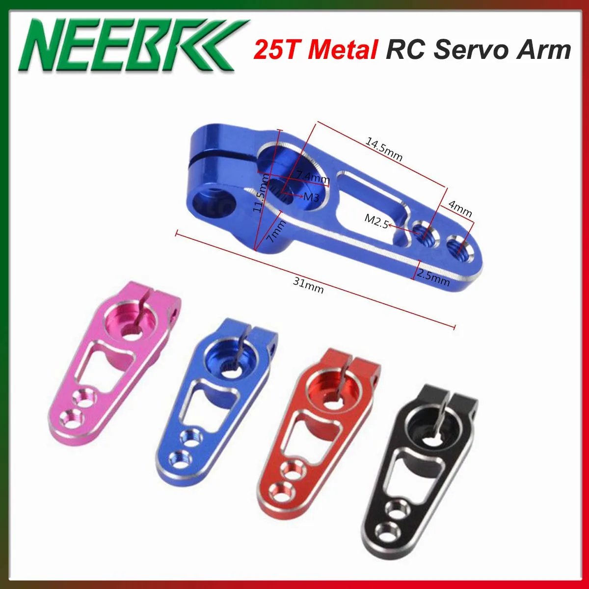 25T M3 In Lega di Alluminio RC Servo Braccio Corno di Metallo Singolo Braccio Sterzo per RC Auto Aereo Robot Barca Futaba Savox Xcore HL HSP HD Power