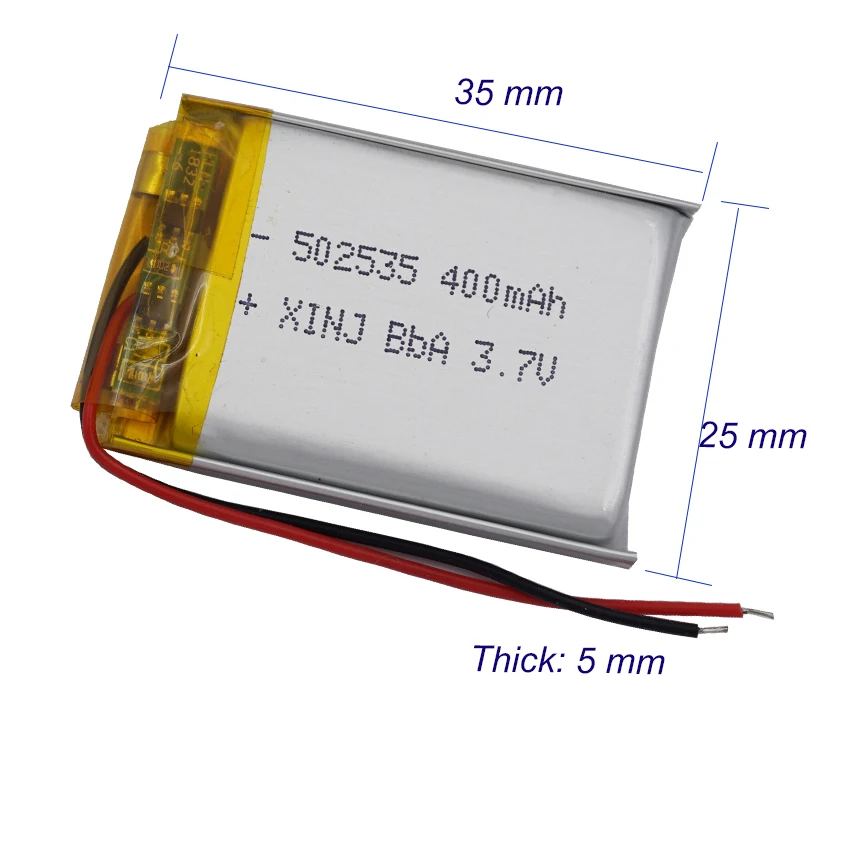 3.7V 400Mah Oplaadbare Li-Po Batterij 502535 Voor Meetinstrument Gps Sat Nav Muziekspeler Rijden Recorder Auto Camera Dvr