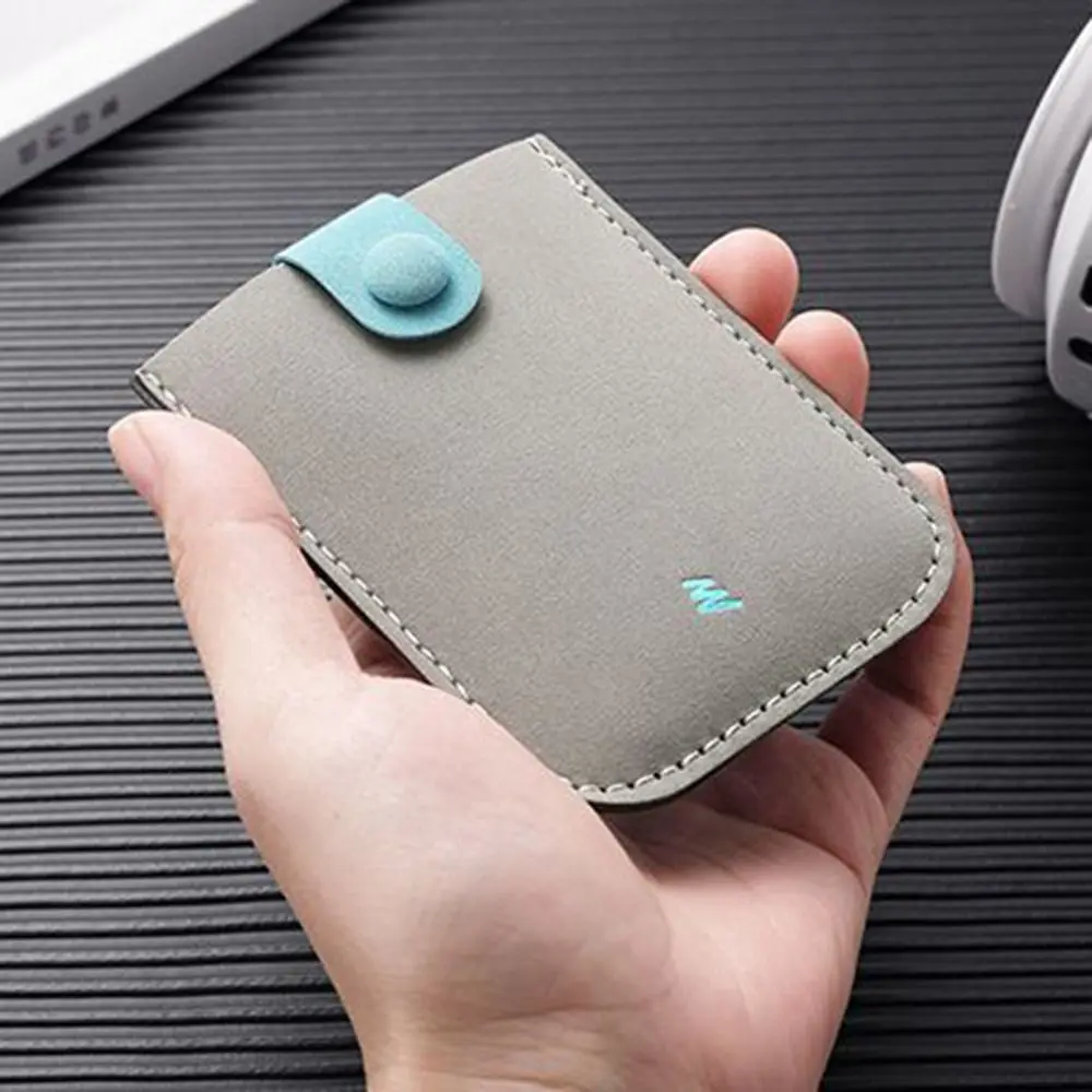 Creative PU Leather Laminated Concealed Card Wallet Pull-out Type 4 Card Pockets ID Card Holder Business Card Case Men