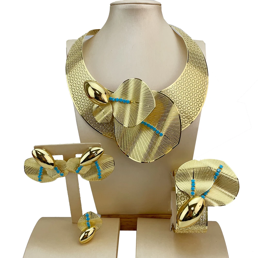 

EMMA Fashion 4PCS Luxury Waterdrop Brazilian Jewelry Sets For Women Wedding Party Dubai Bridal Jewelry Sets