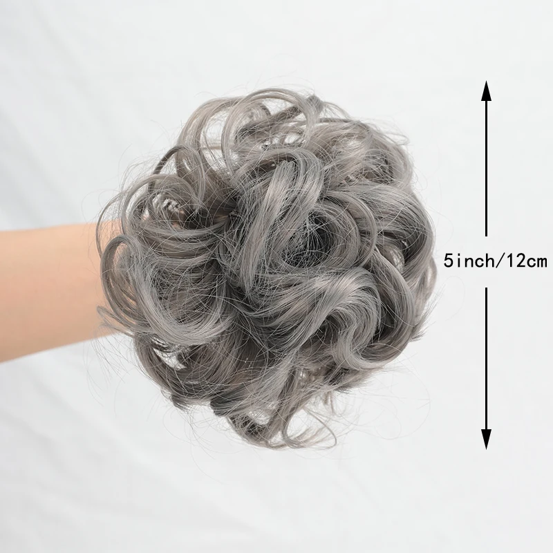 MSTN-Curly Messy Bun Hair Extensions for Women, Claw Style, Hair Accessories