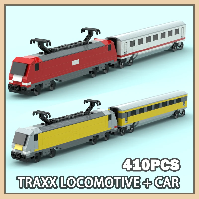 

НОВЫЙ DIY TRAXX Локомотив + автомобильный строительный блок в сборе, модель городской набор железнодорожных поездов, креативные подарки, рождественские украшения для взрослых410P