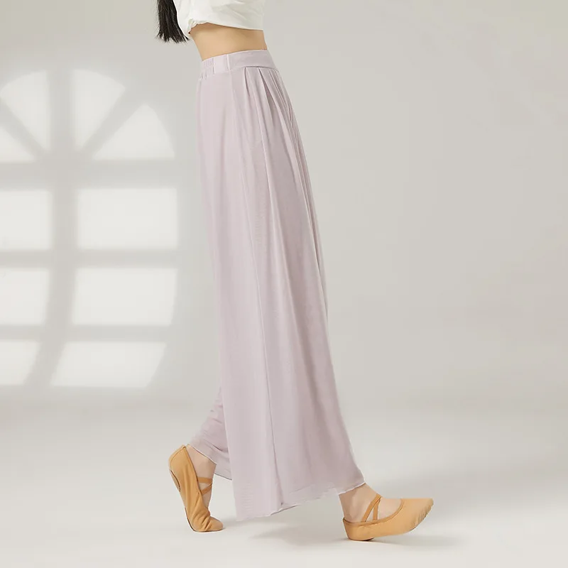 Pantaloni da pratica di danza classica per insegnanti pantaloni da ballo in rete a vita alta abbigliamento elegante