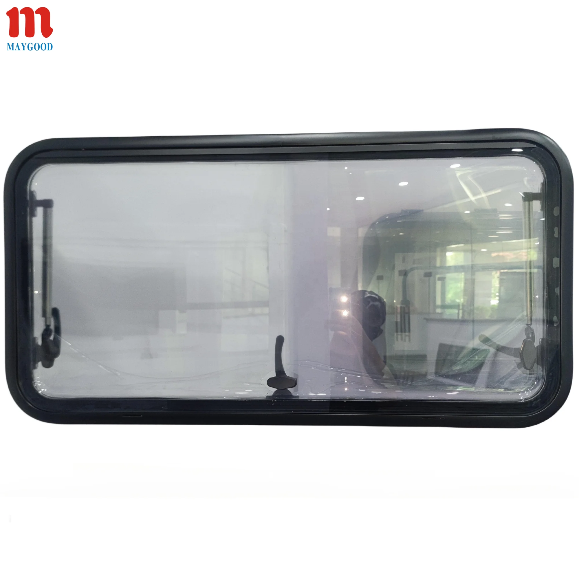 1000x600mm Double Layer Glass Touring Caravan Window With Black Inner Frame For Conversion Van Trailer Travel