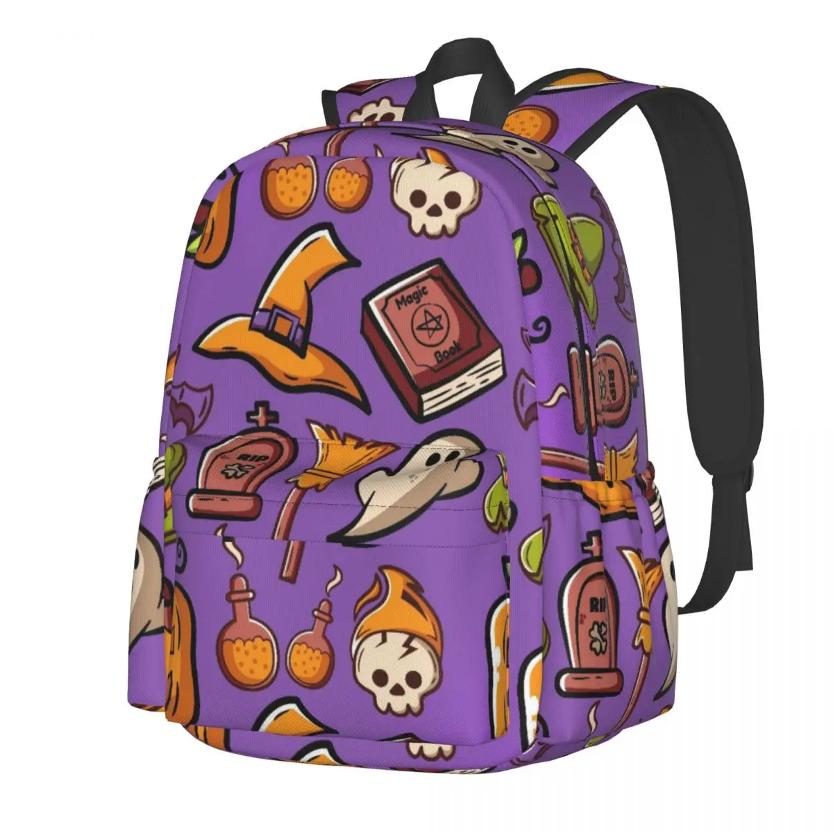 

Halloween Pattern Large Capacity Student Backpack Casual Fashion Bookbag Travel Bag