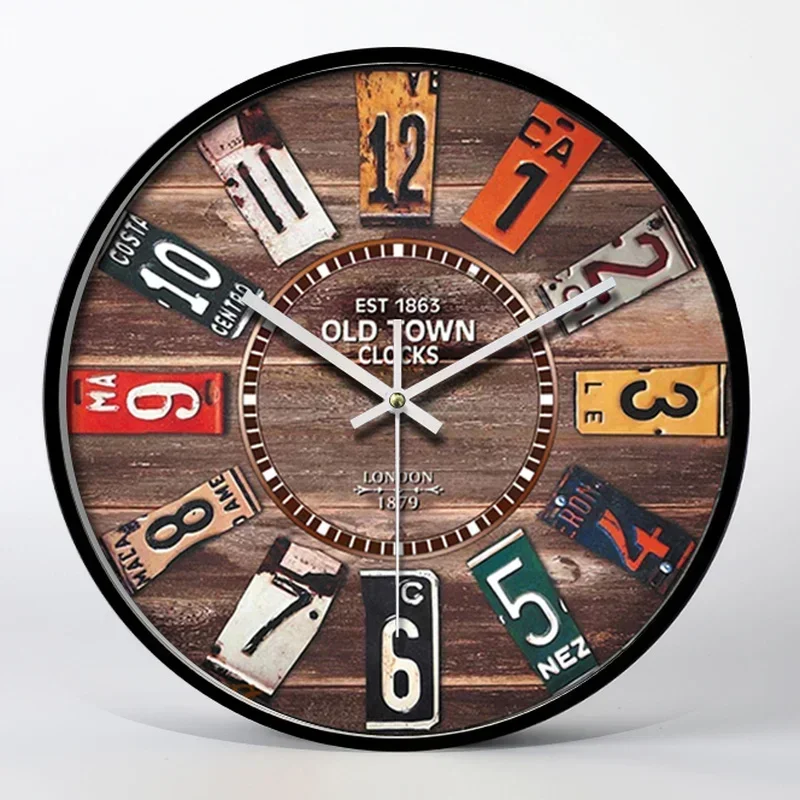 Accord American country retro wall clock nostalgic creative loft industrial style living room cafe bar personality clock