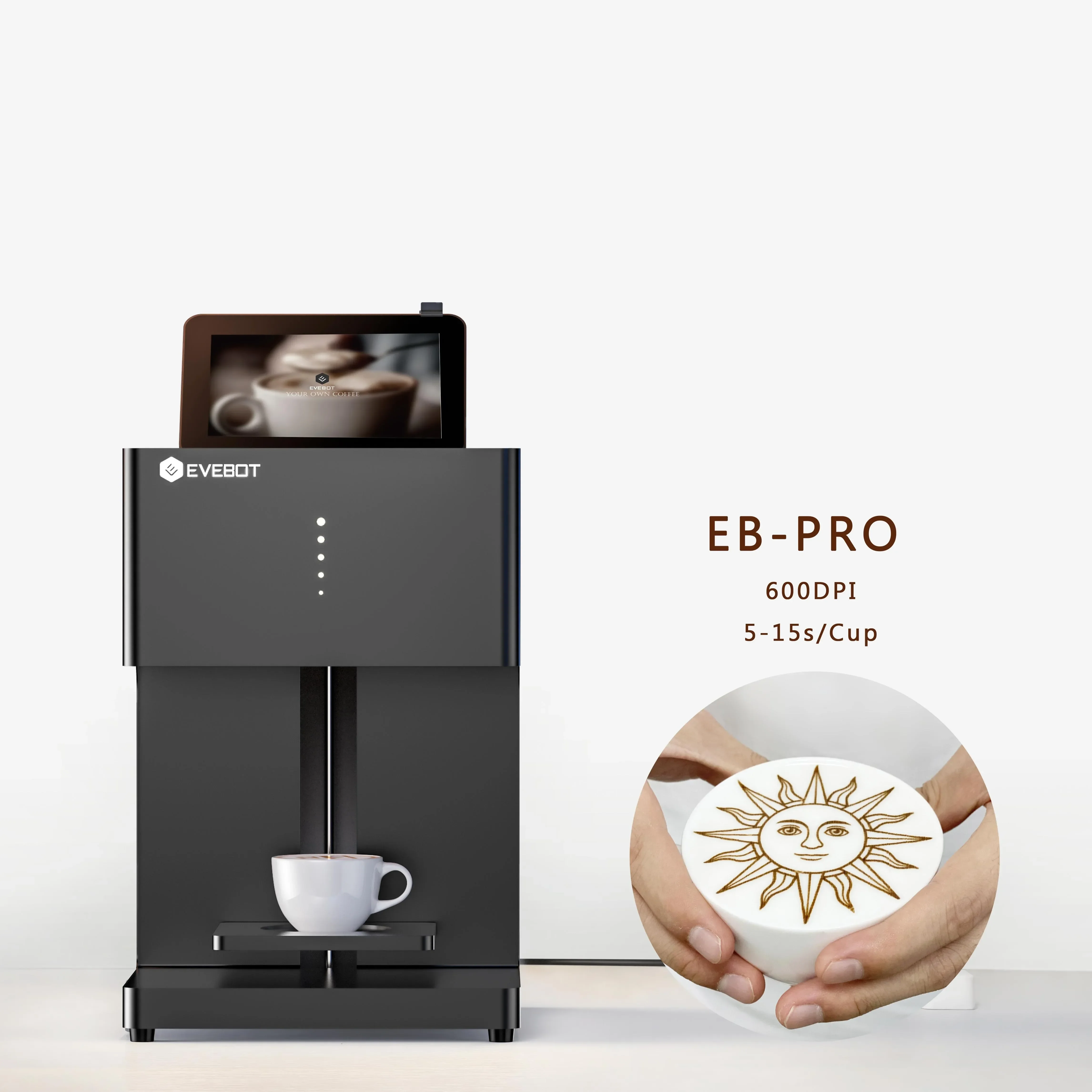 

EVEBOT EB-Pro Coffee Printer Beverage Food Printing Machine Cappuccino Biscuit Macaroon Cake Toast For Cafe Hotel and Restaurant