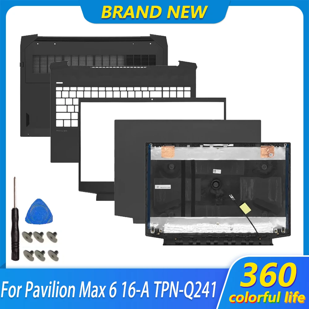 Replace Cover For Pavilion Max Gaming 6 16-A TPN-Q241 LCD Screen Back Cover Front Bezel Palmrest Upper Top Lower Bottom Case