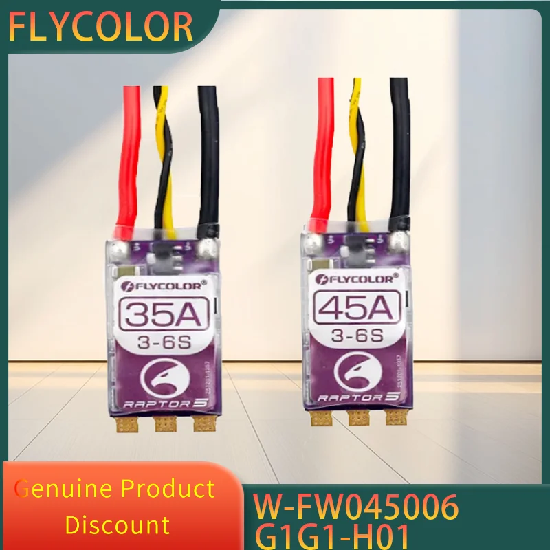 

FLYCOLOR Raptor5 Бесщеточный ESC 3-6S Дрон ESC 32Bit G701 PWM 128K Single 20A 35A 45A 50A ECS Dshot Proshot для гоночных дронов FPV