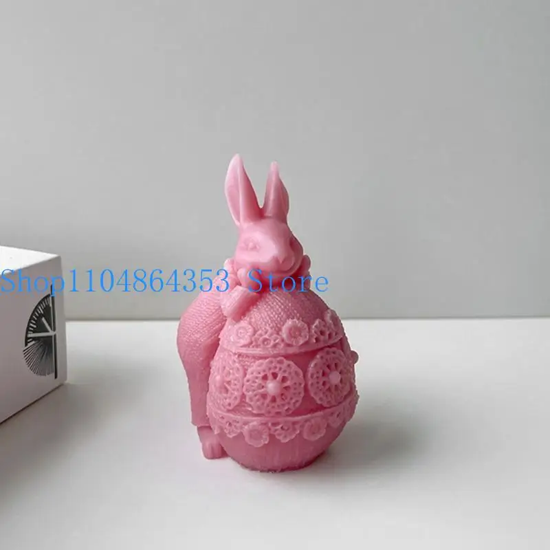 652F Rabbit Silicone Mold for Handmade Desktop Decoration Gypsum Epoxy Resin Aroma Mould for Home Decoration