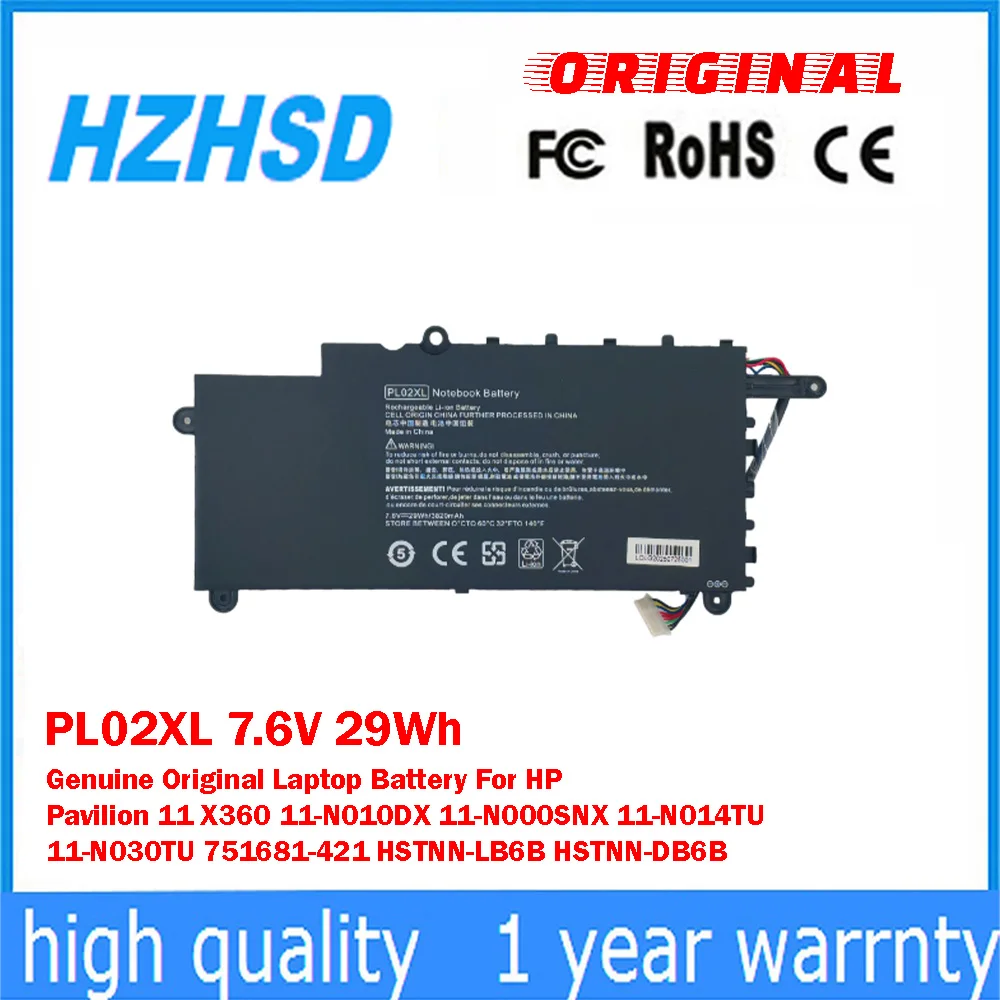 

Оригинальный аккумулятор для ноутбука PL02XL 7.6V 29Wh для HP Pavilion 11 X360 11-N010DX 11-N000SNX 11-N030TU 751681-421 HSTNN-LB6B