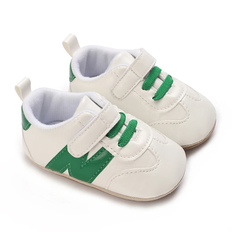 New Spring And Autumn Newborn Baby Anti Slip Walking Shoes Baby Fashion Anti Slip N-shaped Color Block Comfortable Sports Shoes