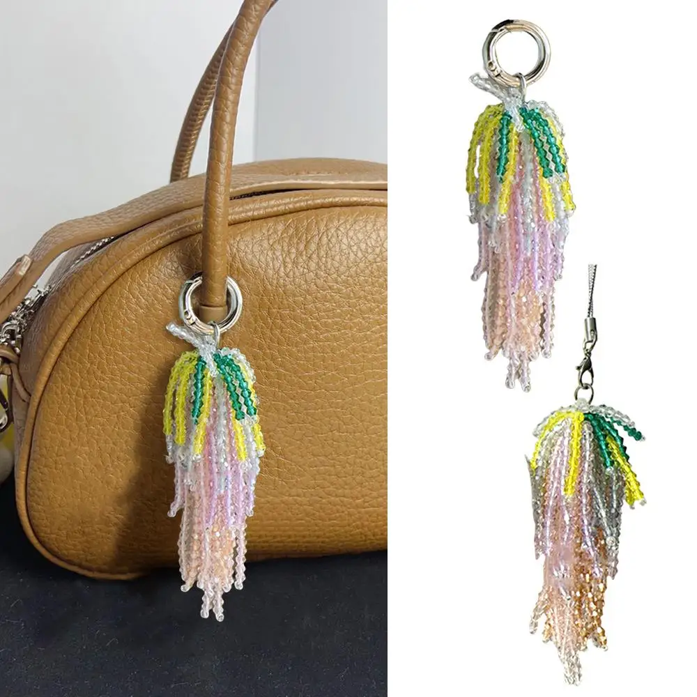 

Tassel Keychain Mobile Phone Chain Artificial Crystal Bag Pendant Bag Charms Colorful Kering Useful Chain Small Accessories