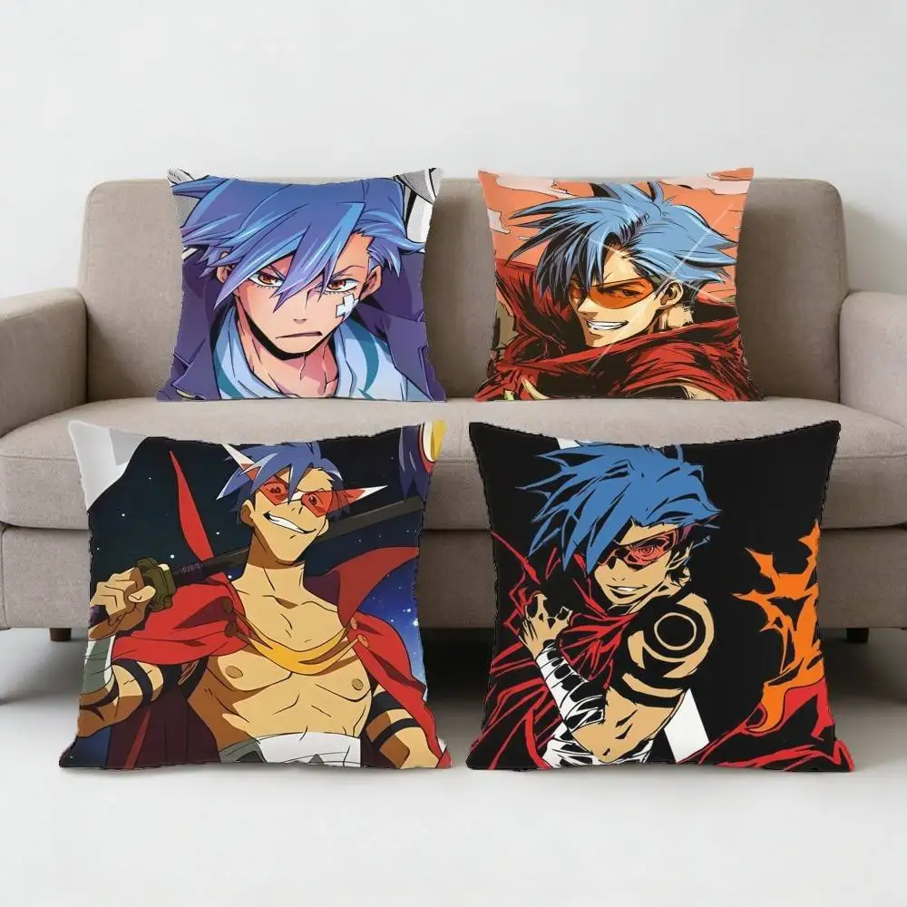

Gurren Lagann Kamina Pillow Case Anti-dustmite Pillowcase Invisible zipper silky Sofa cushion cover for bedroom
