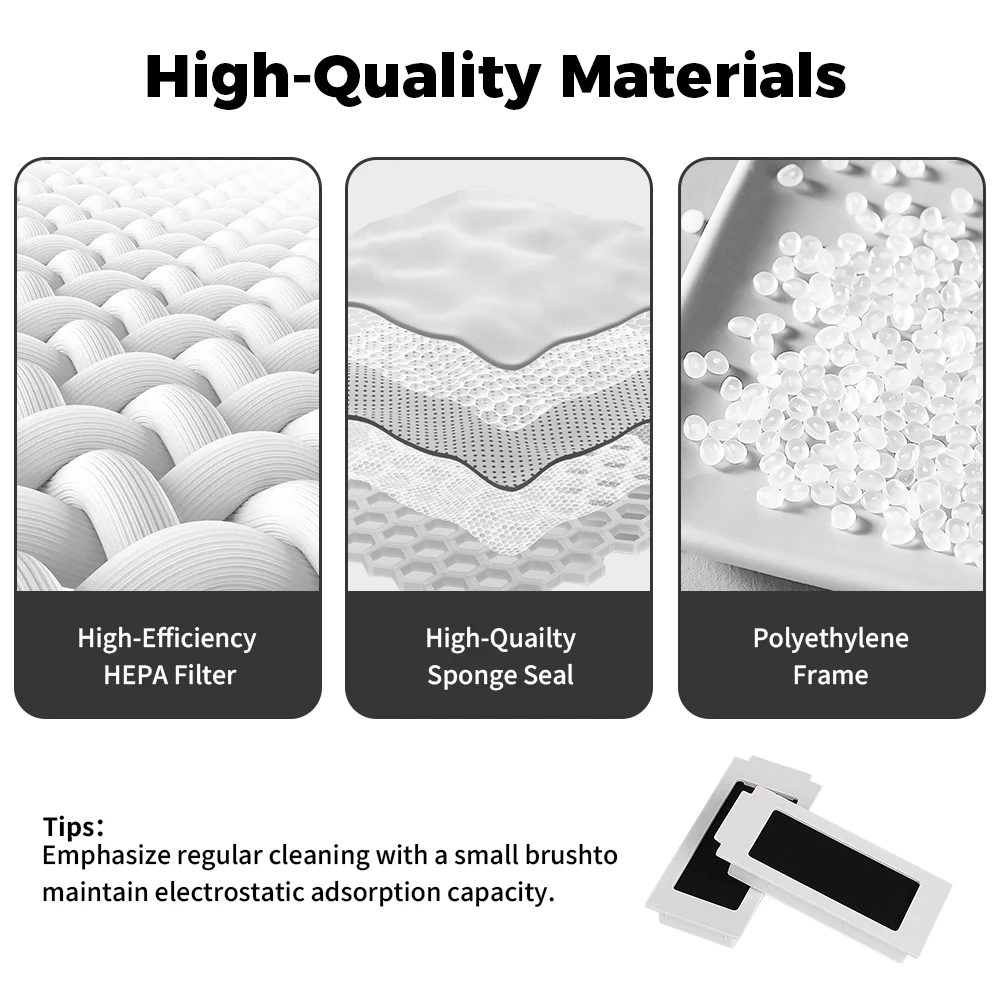 فلتر HEPA لـ ECOVACS DEEBOT T30S Combo T30 Pro Omni T30 Omni T30S T30S AI T30S CARE T30S Pro T30C Pro جهاز آلي لتنظيف الأتربة