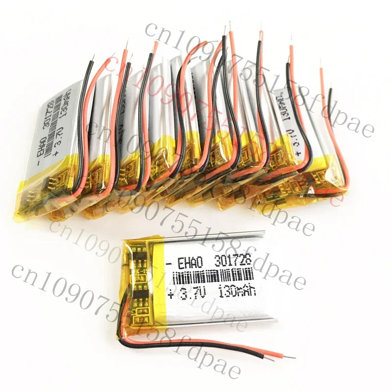 

OK 10 pcs 3.7V 130mAh lipo rechargeable Battery For MP3 Headphone massager 301728
