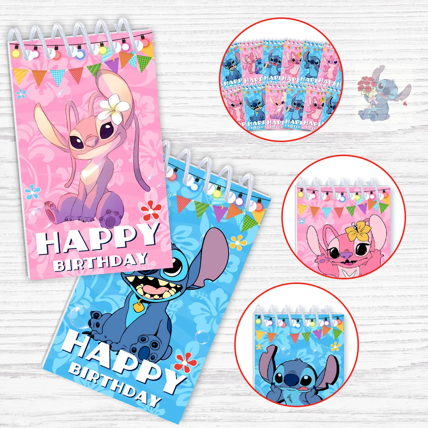 10pcs new Disney Cartoon Stitch Notepad Children\'s Weekly Planner Mini Learning Supplies Portable Notebook Christmas Gift