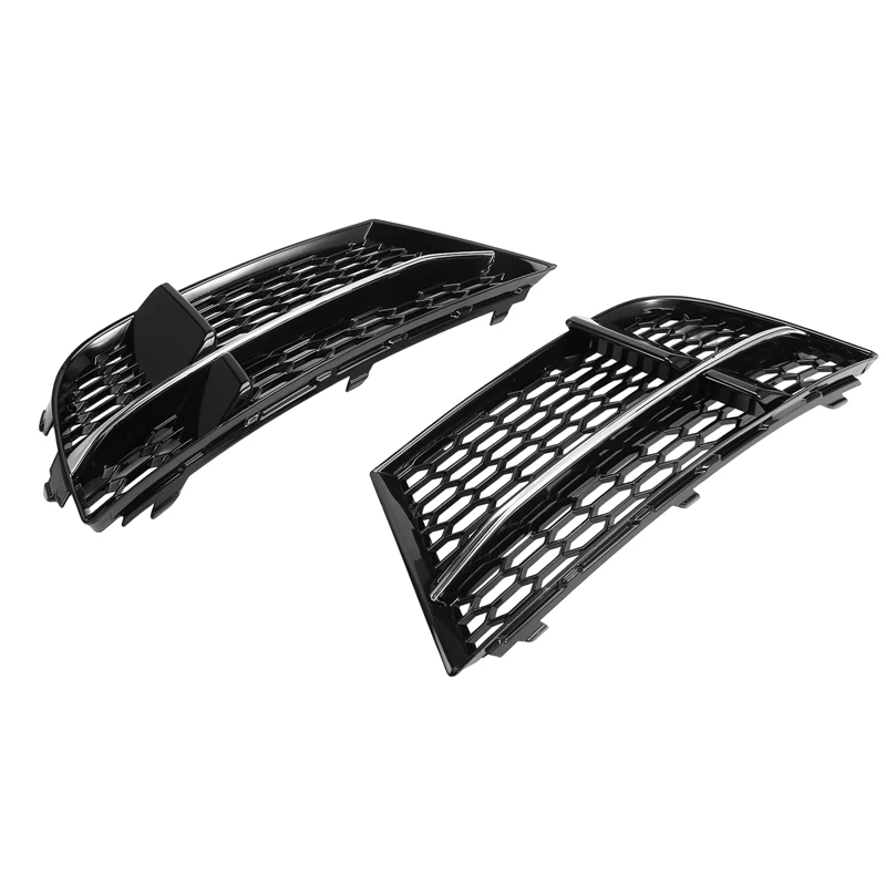 

Front Bumper Fog Light Mesh Grille Cover For A3 S3 S-LINE 2016-2020 8V3807681AE 8V3807682Q