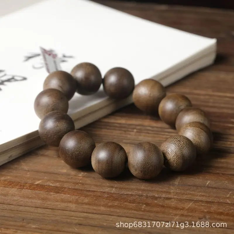 Vietnam Nha Trang White Kyannan Bracelet 18mm Single Loop Wooden Craft Agarwood Carving Men's Hand Accessory