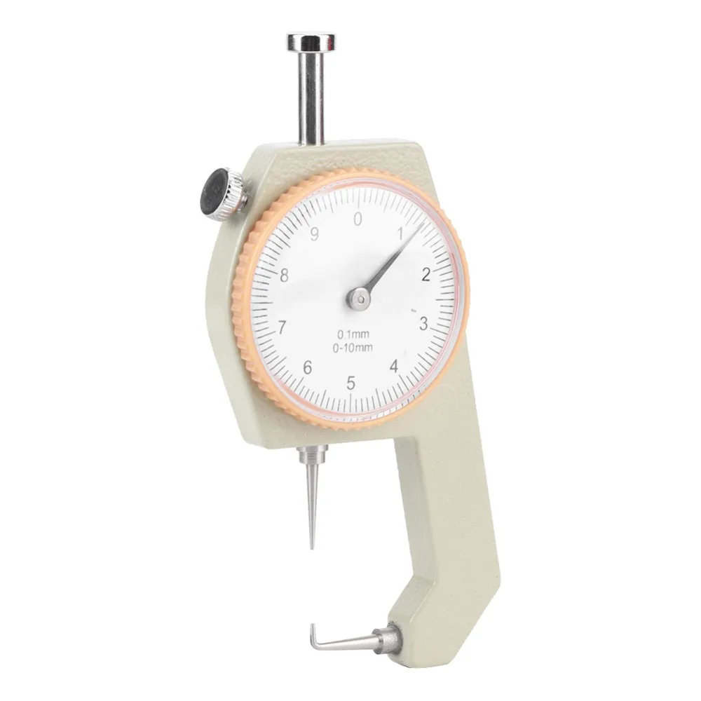 Portable 0-10mm Range Thickness Gauge Flat Head Probe Silver Measuring Caliper 0.1mm Graduation Precision Gauge For Jewelry