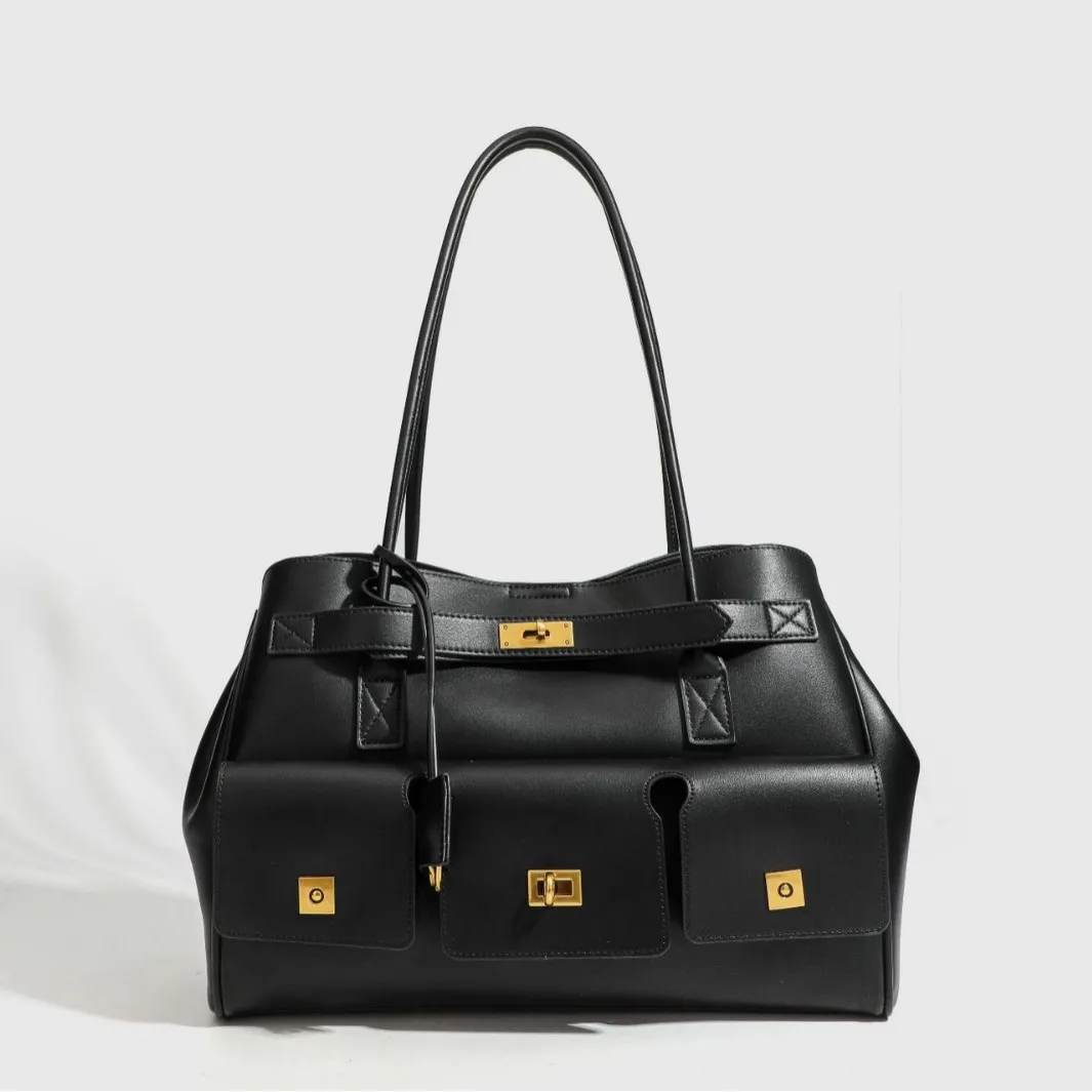 

Новая вместительная сумка-тоут, роскошная модная сумка с пряжкой, на плечо, повседневный клатч, универсальная дорожная сумка