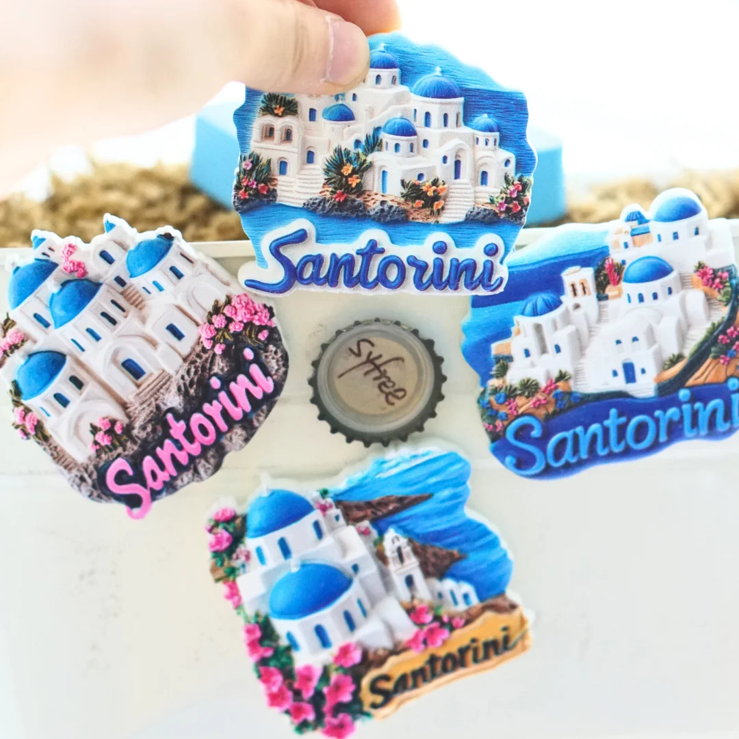 

1pc, Greece fridge magnets, Santorini fridge magnets, blue scenery fridge magnets, colorful fridge magnets, blue home decoration