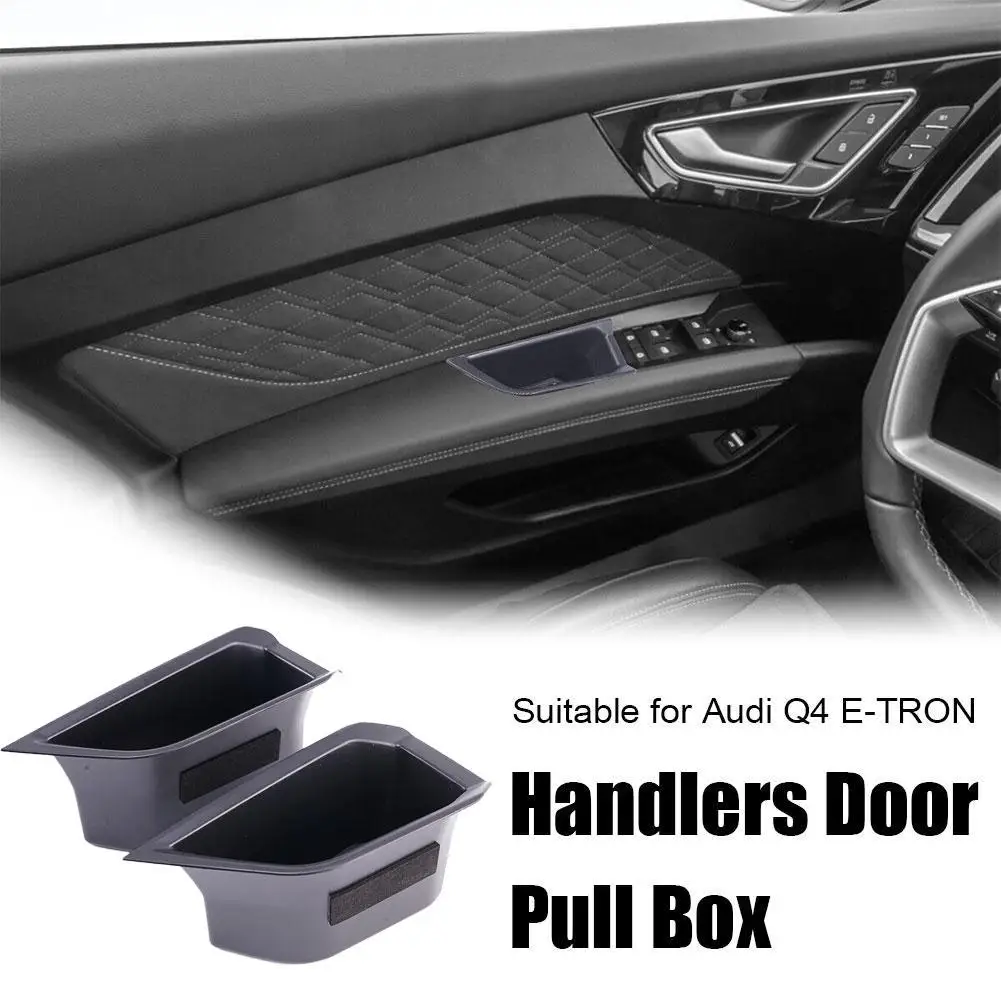 4pcs For Audi Q4 E Front Rear Door Storage Box Handle Armrest Container Car Interior Accessories