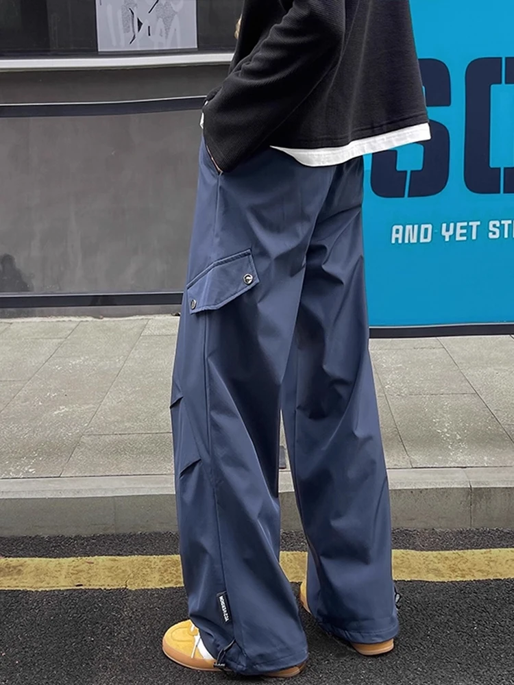 

Caucasian Blue Tee-Proof Soft ell Men's Autumnal Retro Straight Leg Workwear Outdoor Hiking Mountain Climbing Pants