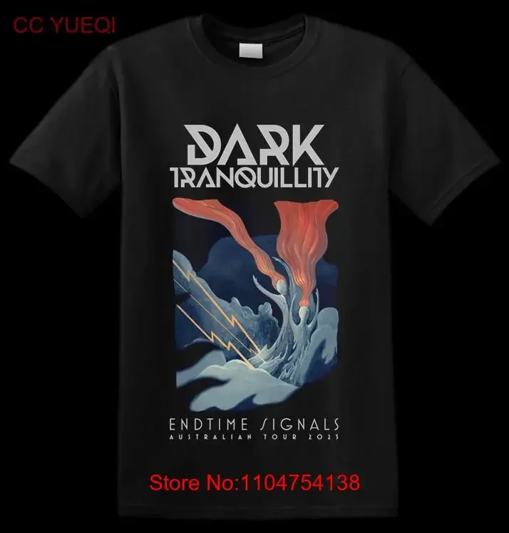 DARK TRANQUILLITY 'Endtime Signals Aus Tour 2025' T-shirt vintage lavé Vêtements de créateurs polyvalents Haut pour un usage quotidien