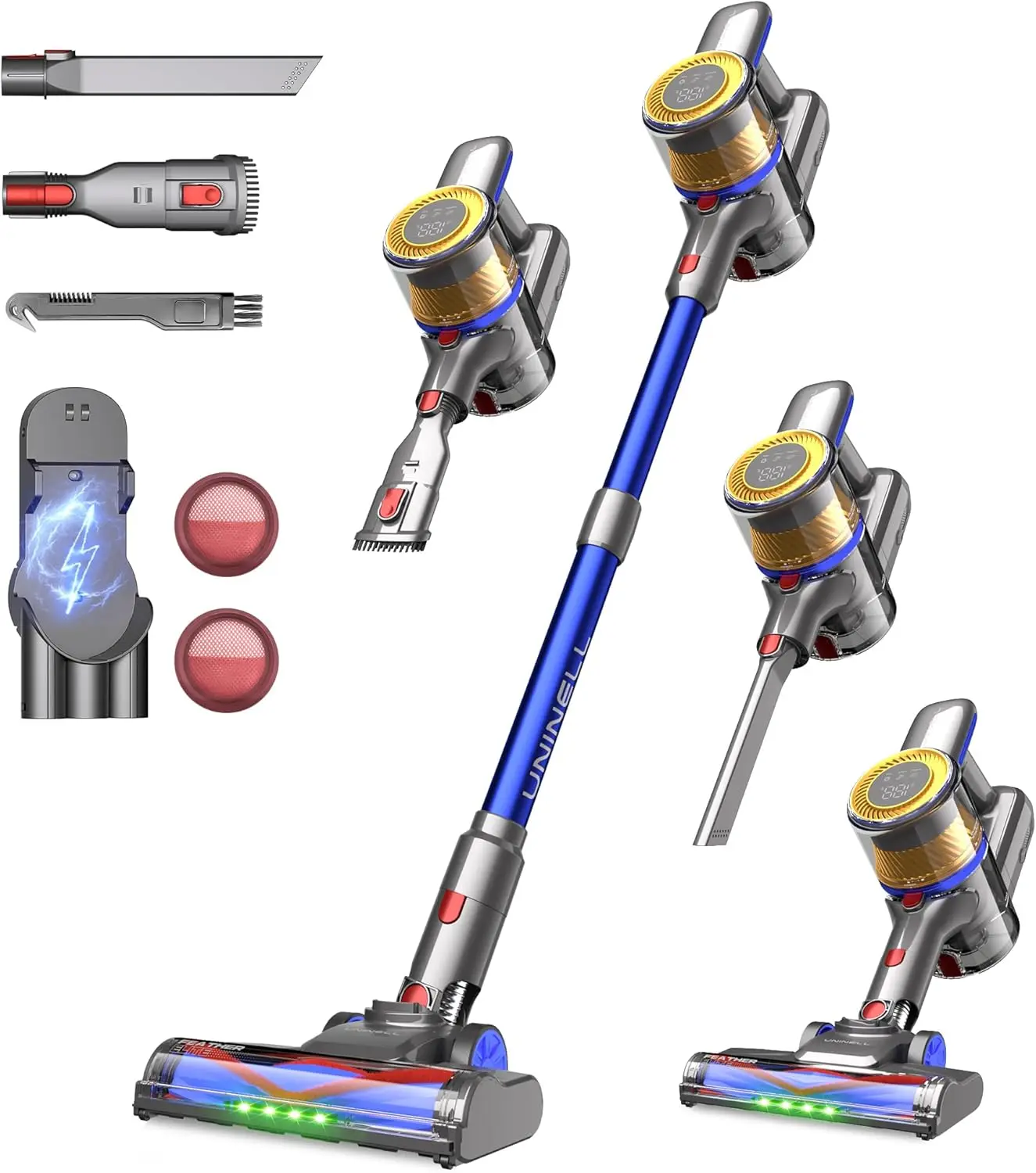 

45000Pa Cordless Vacuum Cleaner, 60Min Lightweight Stick for Hardwood Floors & Carpets, Anti-Tangle & Wall Mount