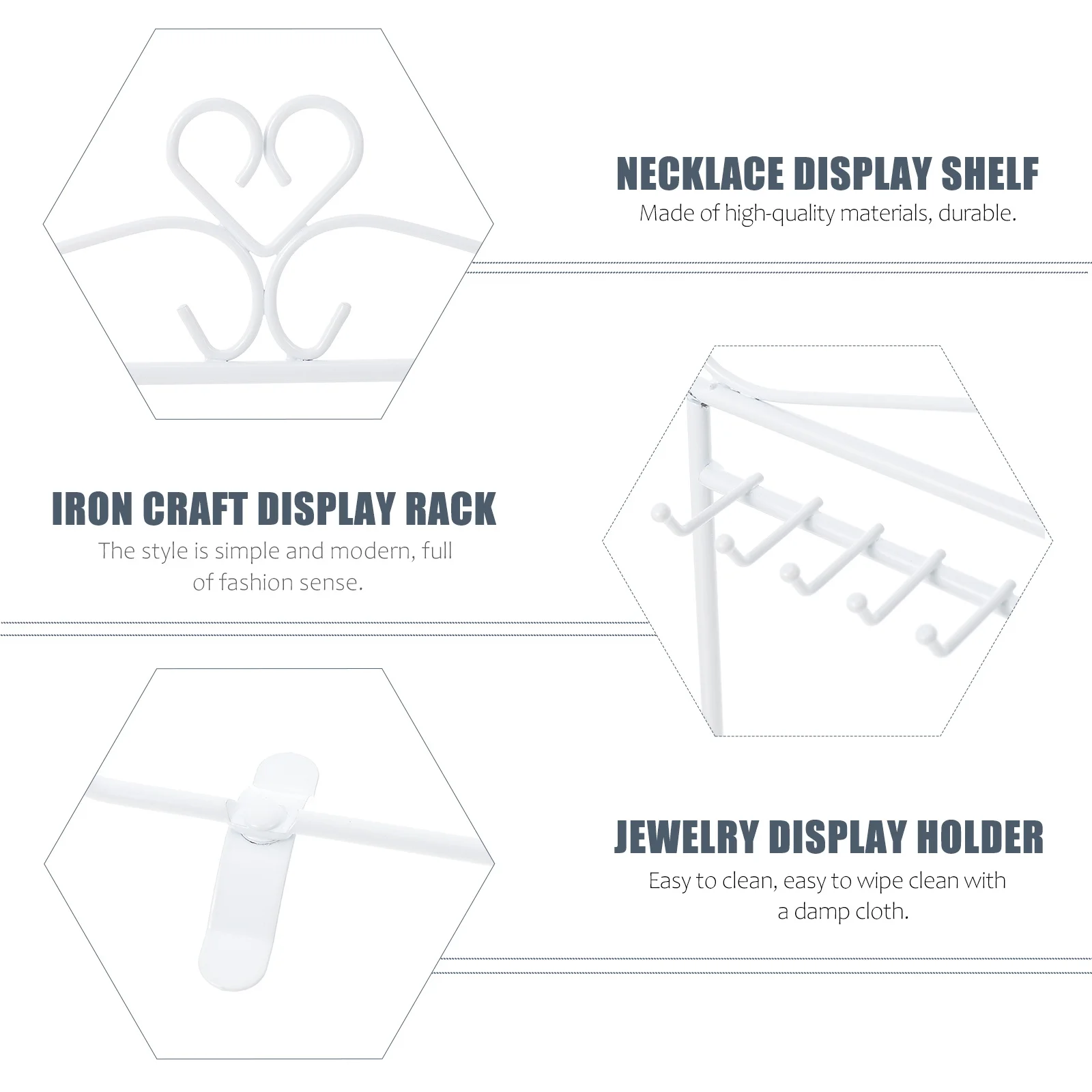 1Pcs Necklace Display Rack Multi-Slot Iron Craft Jewelry Holder Decorative Necklace Organizer Desktop Stand Desktop Jewelry Rack