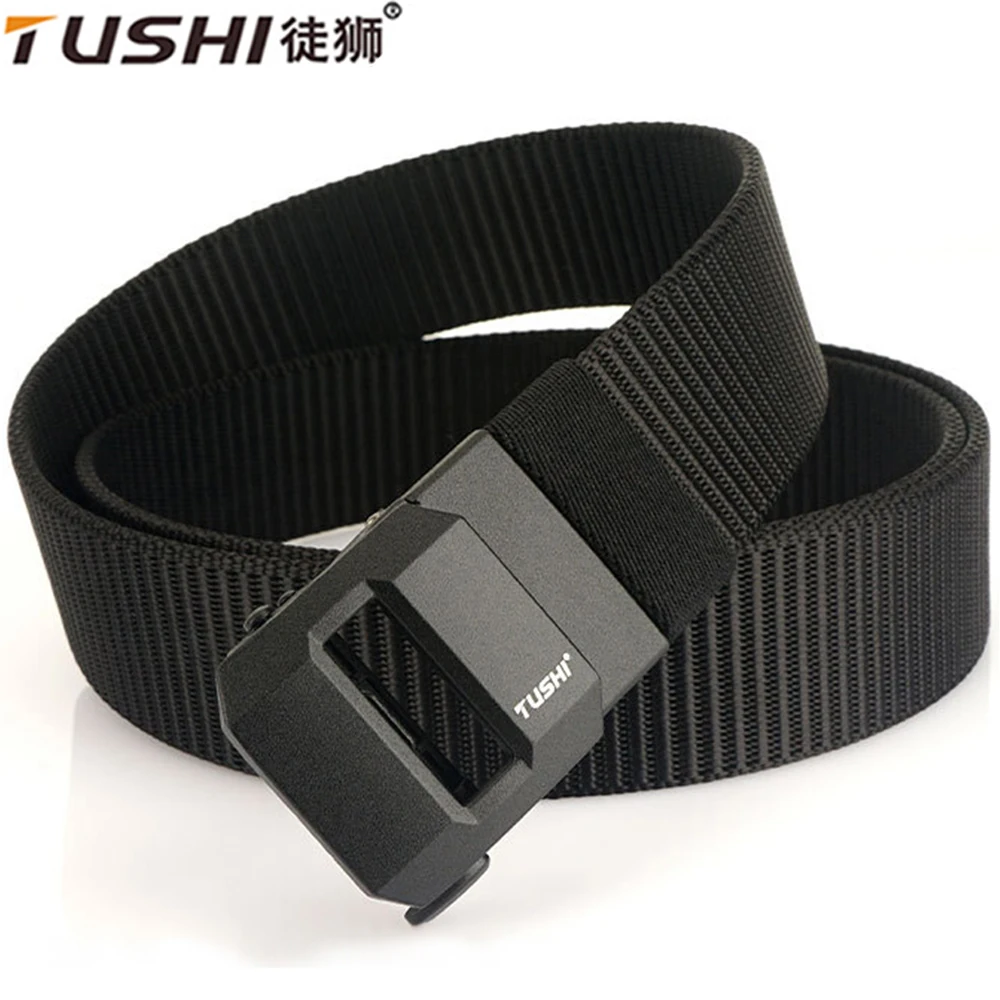 TUSHI Belt Male Army Tactical Belt Mens Automatic Nylon For Man Military Canvas Belts High Quality Jeans Fashion Luxury Strap