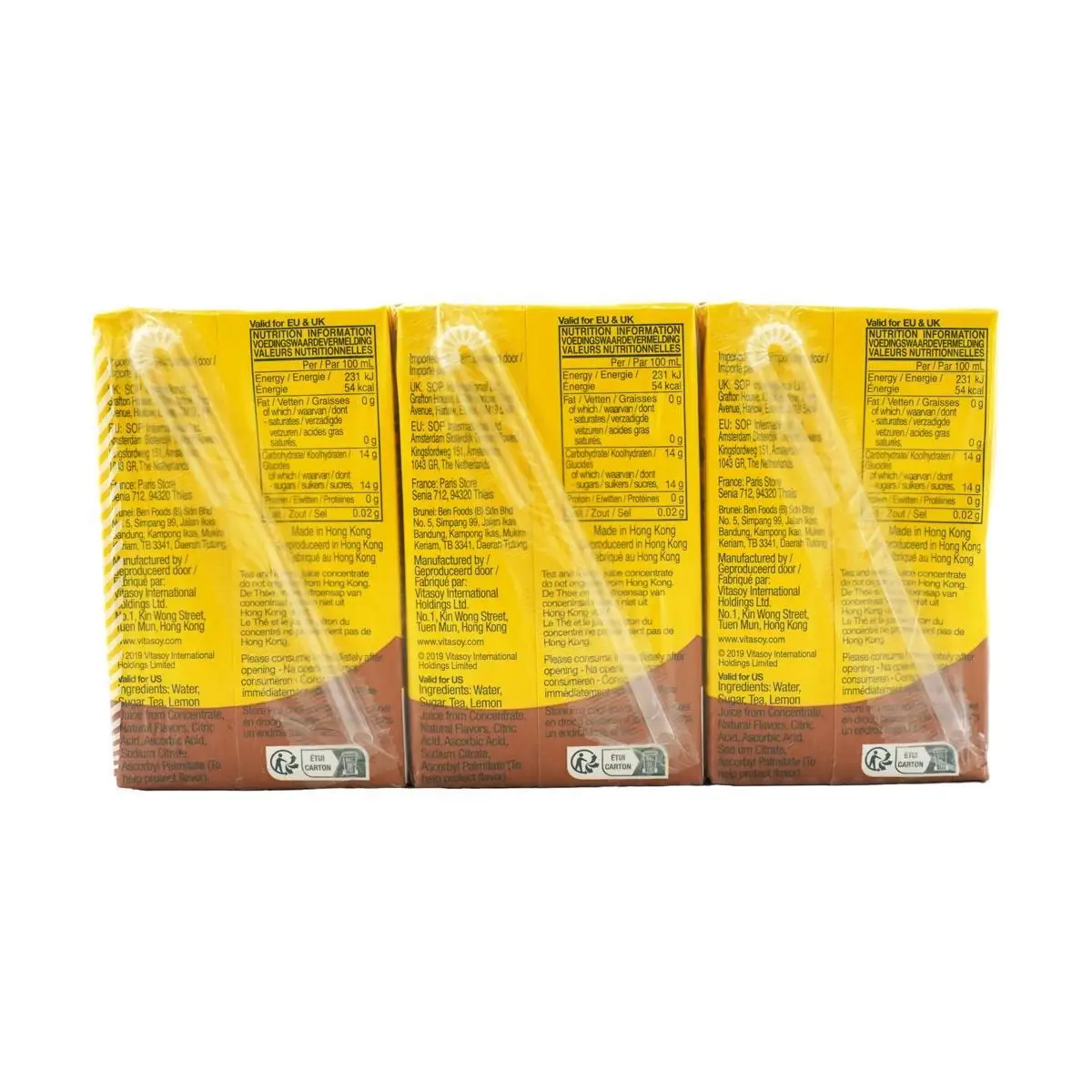 [4 pacotes] Bebida de chá de limão VITASOY VLT - 6 pacotes * 8,45 fl oz * 4 pacotes, embalagem PP pode variar