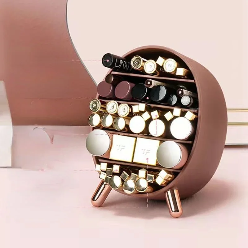Make Up Organizer Box Cosmetic Organizer  Fashion Dressing Table Lip Glaze Long Lipstick Air Cushion Eye Shadow Palette Storage