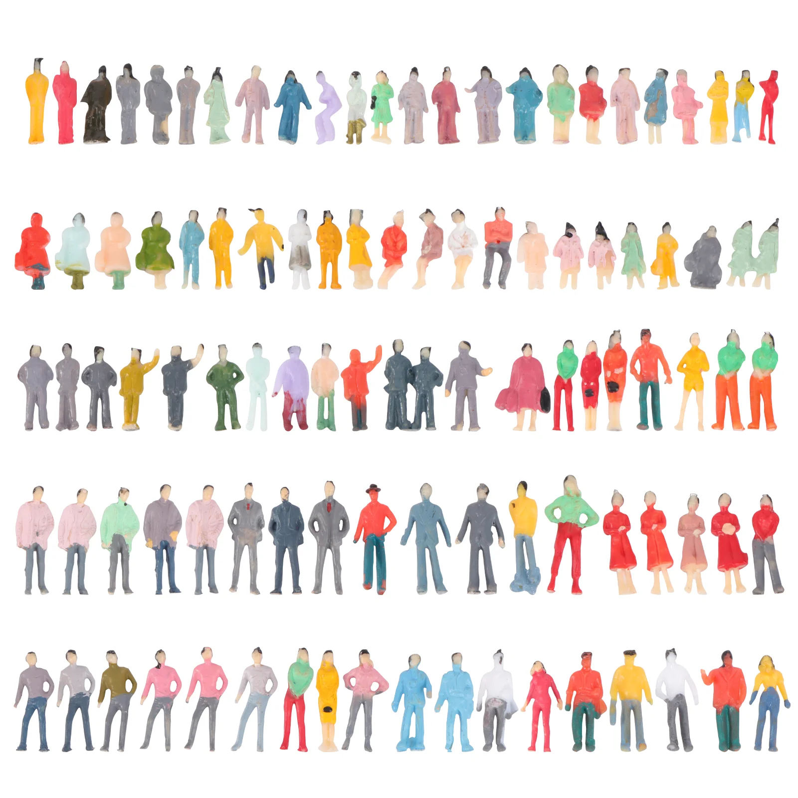 

100 Pcs Simulation Character Model Tiny People Figurines Plastic Decor Crafts Desktop Tabletop Adornment