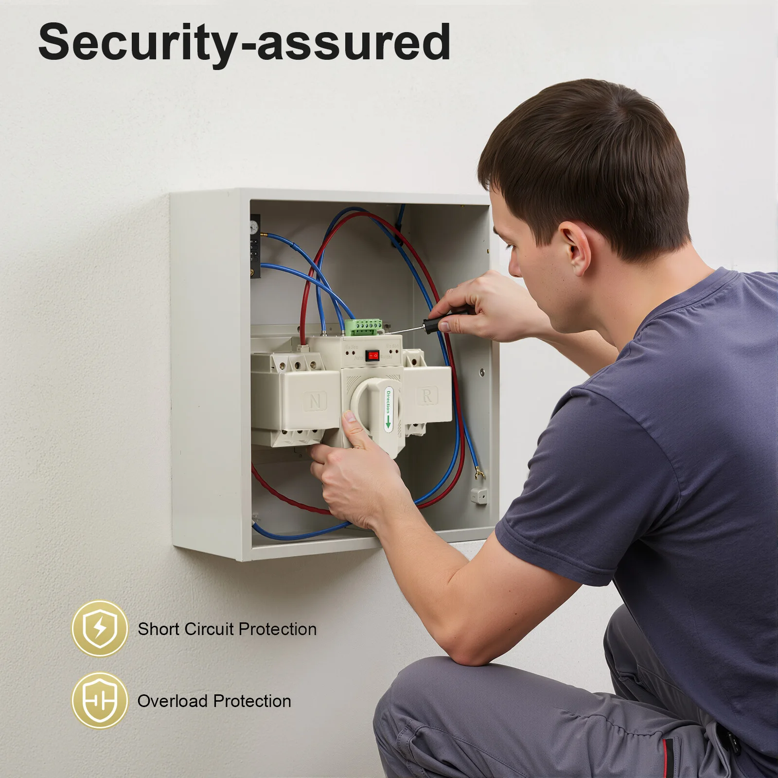 

Автоматический резервный переключатель с двойным питанием 63А, ручной и автоматический переключатель переменного тока 110 В с защитой от перегрузки, для резервного питания