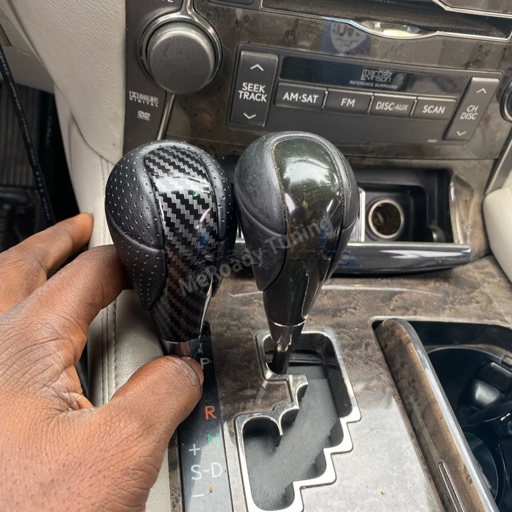 Gear stick leather shift knob for Lexus LS460 IS250 IS200 GS300 GS350 400 430 GS450h GS460 LX470 SC430 CT200h carbon fiber trim
