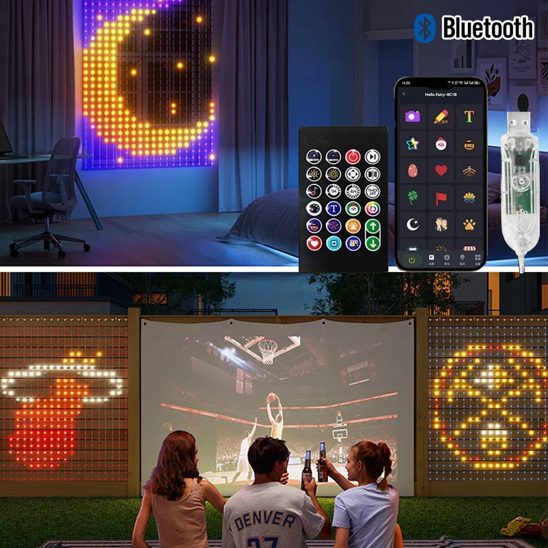 400 المصابيح أضواء الستار الذكية بلوتوث التطبيق LED سلسلة RGB الجنية أضواء DIY الموسيقى تغيير عرض لنافذة غرفة نوم الديكور