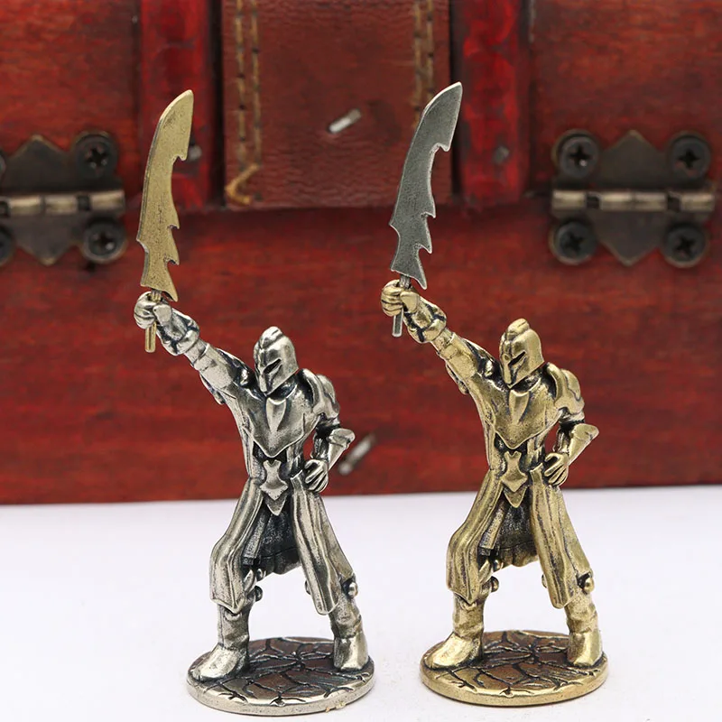  Dual Color Ancient Spartan Rome Warriors Figurines Miniature Vintage Brass Soldiers Model Small Statue Desktop Ornament Craft