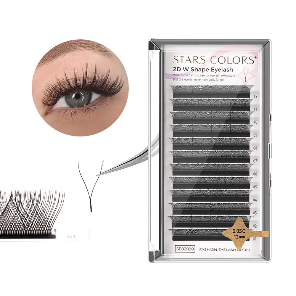 2025 새로운 도착 DIY 가짜 속눈썹 2D YY 모양 8-15mm 블랙 & 브라운 부드럽고 자연스러운 속눈썹 확장 메이크업 도구 도매