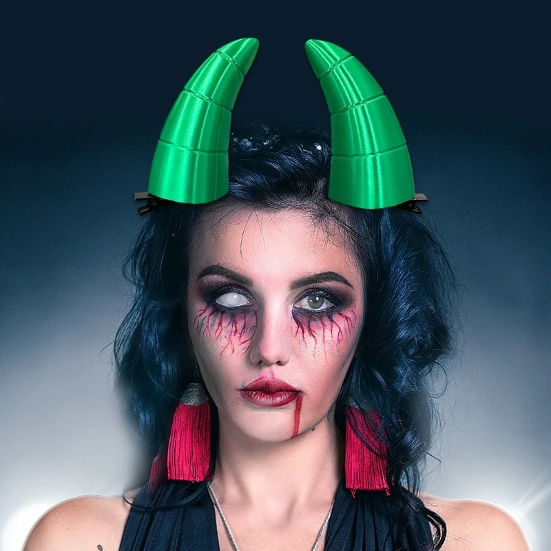 95AB 1 para diabelskich rogów spinki do włosów Halloween demony spinka do włosów kostium cosplay na Halloween akcesoria dla — zdjęcie 4