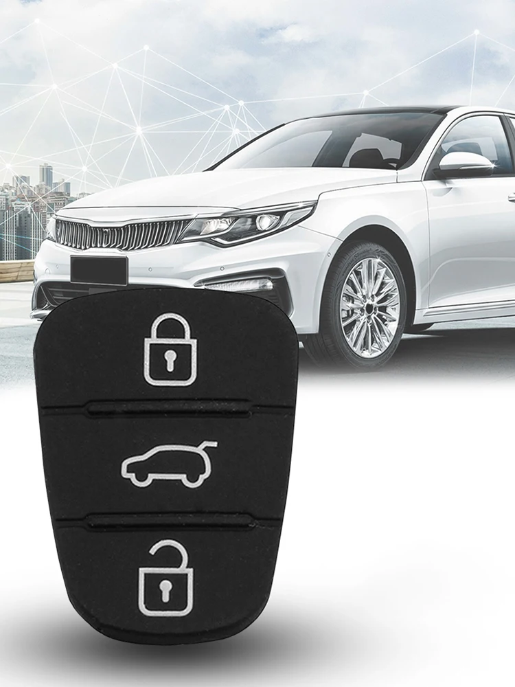 Coussinet en caoutchouc de remplacement à 3 boutons pour i30/i35/iX20 Solaris Verna pour Kia K2 K5 Rio Sportage, coque de clé de voiture à distance
