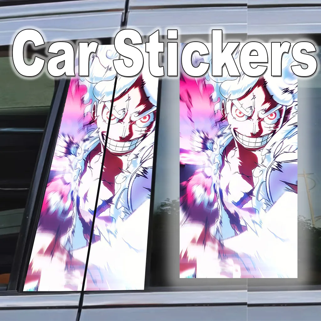 

One Piece Car B Pillar Vinyl Wrap Scratch-Proof Waterproof Anime Decal Peel Stick Universal Luffy Exterior Door Trim Protector