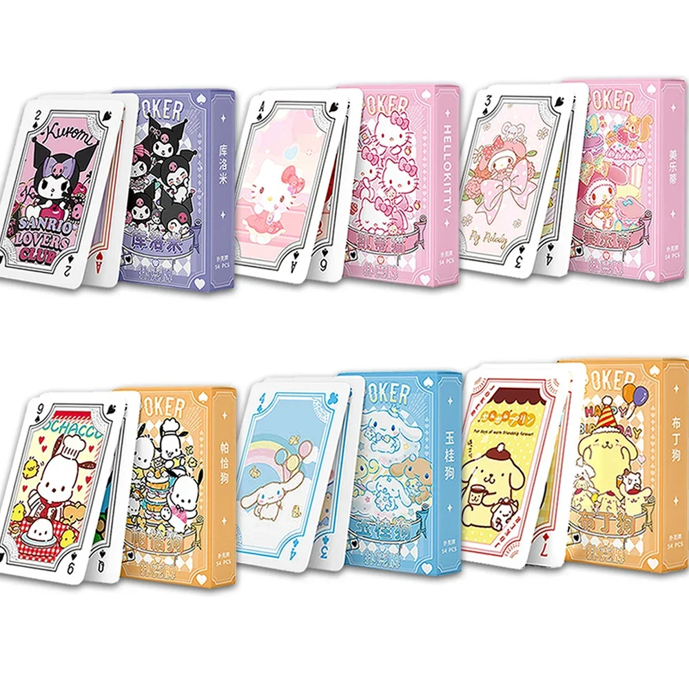 Sanrio Kuromi Playing Card Cute Cartoon Anime Cartoon Kawaii Print Playing Card Entertainment Card Toys for Boys and girls Gifts