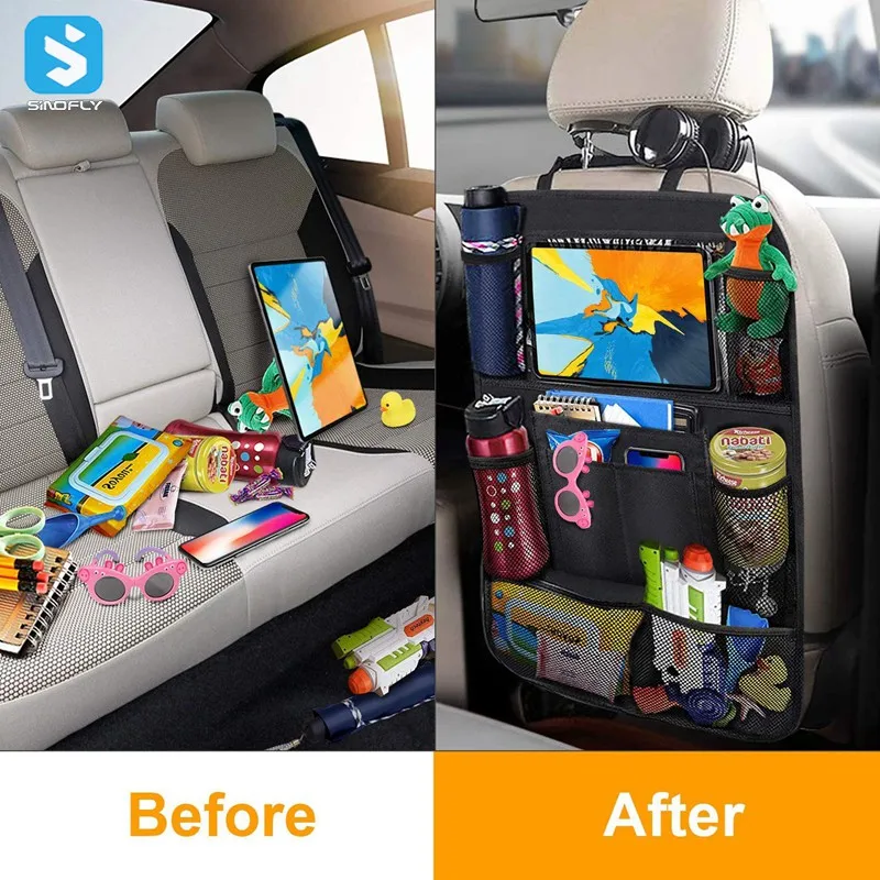 Car Seat Back Organizer Protector Cover for Children Anti-Mud Auto Seat Cover Cushion Anti-Kick Mat Universal Car Storage Bag