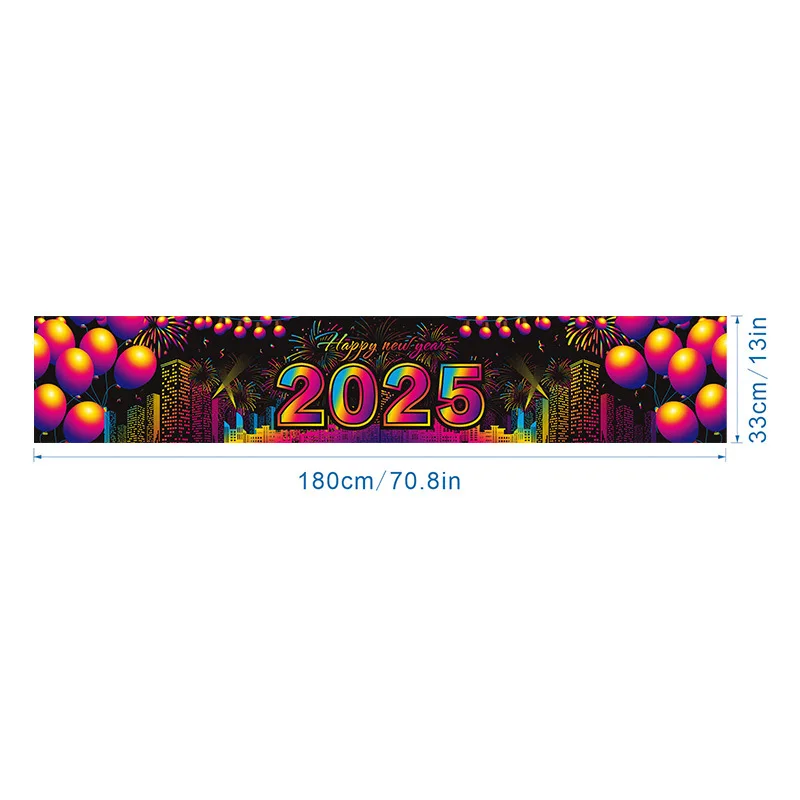 New Year Table Flag, Holiday Party Table, Kitchen End Table, Birthday, Fireworks Tablecloth, Atmosphere Decoration Supplies - view 2
