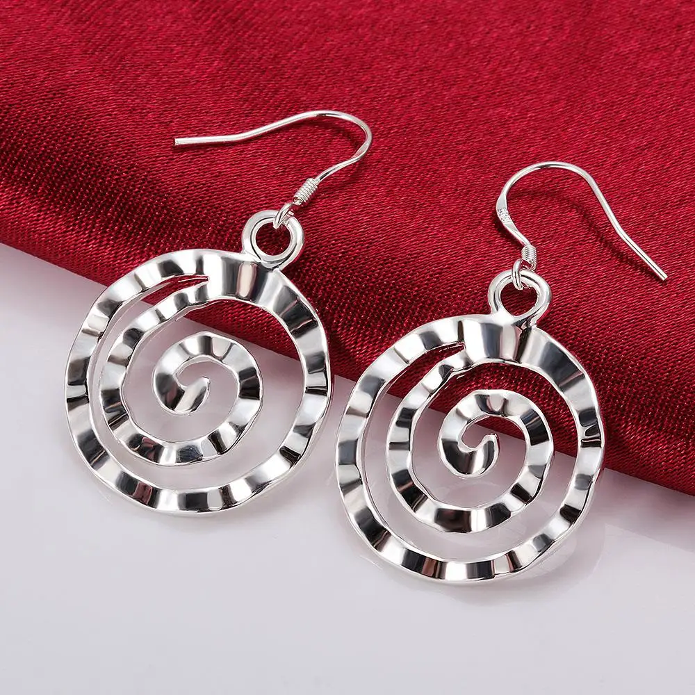 Factory Direct Sales 925 Sterling Silver Earrings For Women Temperament New Jewelry Will Circle Drop  Birthday Gifts